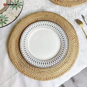 Elegant Rattan Charger Plate Handmade Wicker Charger Round Braided Placemat Natural Rotang Dining Table Decor Rotin Plates - Product Image 6