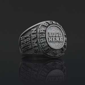 Bague d'École BOJ 030 Personnalisée en Argent Plaqué Or 14 carats avec Diamant, Bague de Diplôme Universitaire Unisexe à Prix Réduit - Product Image 5