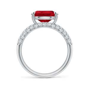 Anillo de Compromiso de Oro Sólido de 14K con Rubí en Forma de Pera Descentrado y Detalles de Diamantes, Joyería Fina Hecha a Mano y Personalizada para Boda - Product Image 2