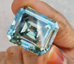 Moissanita azul de 40.70 quilates con corte Ascher para colgante de diamante, anillo de moissanita suelta, diamante hecho a mano - Product Image 2