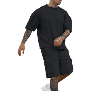 Conjunto de Camiseta de Manga Corta y Pantalones Cortos de Verano para Hombre, Ropa Casual de Calle, Transpirable, de Poliéster/Algodón, con Estampado por Transferencia de Calor - Product Image 5