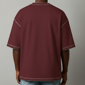 Camiseta Urbana de Algodón Grueso para Hombre, Corte Holgado, Precio de Fábrica, OEM, Proveedor Mayorista - Product Image 3