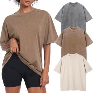 T-shirt Streetwear Femme en Coton Délavé Coupe Oversize Ample – Fournisseur en Gros - Product Image 1