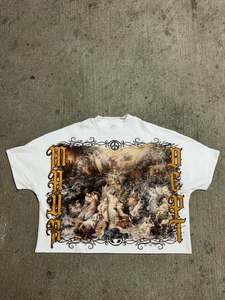 T-shirt personnalisé vintage épais et solide, coupe slim, oversize, court, col rond, 100 % coton, anti-UV - Product Image 4