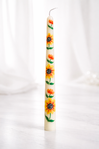 Velas cónicas pintadas a mano Flora Glow, perfectas para decoración de mesas, bodas, cumpleaños, celebraciones festivas y regalos. - Product Image 3