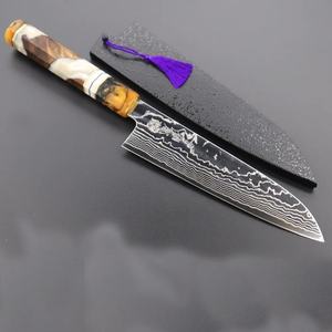 Cuchillo de Chef de Acero Inoxidable de 13 Pulgadas Hecho a Mano por Ahmad Fabric con Funda de Cuero y Mango Elegante Personalizable - Product Image 5