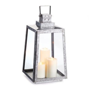 Classic Galvanized Metal <b>Candle</b> <b>Lantern</b> Farmhouse Style Indoor Outdoor Decorative <b>Lantern</b> Home Decoration <b>Lantern</b> - Product Image 2