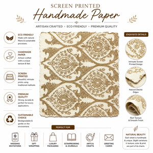 Hojas de Papel Hechas a Mano con Impresión Serigráfica, Papel Decorativo Ecológico para Invitaciones, Embalaje, Impresión y Arte - Product Image 6