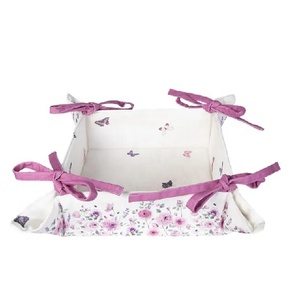 Round Long <b>Baskets</b> for <b>Bread</b> Baguette Storage Provides Better Freshness Made With Cotton Woven Fabric and GOTS Approved Boxes - Product Image 1