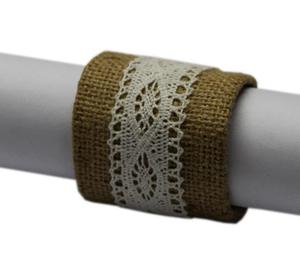 Servilleteros de Madera Natural y Yute Estilo Rústico, Resistentes, para Bodas, Fiestas, Mesas de Comedor y Reuniones Familiares - Product Image 1