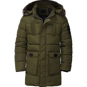 <b>Men's</b> <b>Winter</b> <b>Parka</b> Jacket Plus Size Straight Body Hooded Mid Length Down <b>Coat</b> Fur Trim Breathable Waterproof Outdoor Streetwear - Product Image 2