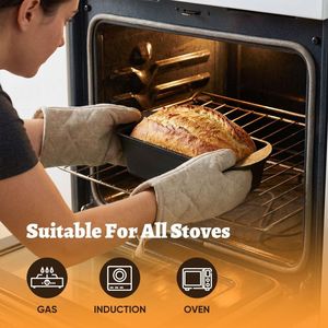 หม้อเหล็กหล่ออเนกประสงค์พร้อมฝาปิดสำหรับอบขนมปังในครัวเรือน - Product Image 3