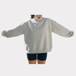 Sweat à capuche personnalisé pour femme, vert citron, en molleton de coton épais, coupe oversize, col roulé, épaules tombantes, uni et vierge - Product Image 4
