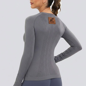 2024 High Quality Breathable <b>Compression</b> <b>Shirt</b> for Men Custom Logo Casual Solid Pattern Long Sleeve with O-Neck - Product Image 1