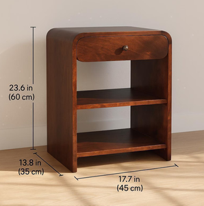 Mesitas de Noche de Estilo Francés Contemporáneo con 3 Cajones, Muebles de Dormitorio de Madera de Mango Sólida de Alta Calidad, Adorno para el Hogar - Product Image 3
