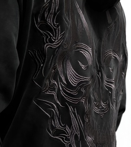 Vintage wash zip hoodie with subtle embroidery distressed texture classic streetwear vibe understated modern aesthetic Hoodies - Product Image 6