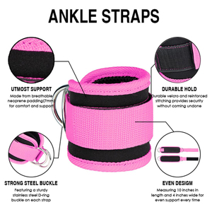 Custom Gym Fitness Wear Sport To Use <b>Adjustable</b> D-<b>ring</b> Ankle Strap Foot Support With Buckle 2026 Custom Logo Ankle Straps - Product Image 3