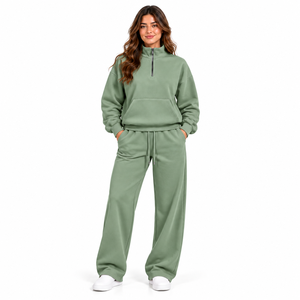 Wholesale Half Zipper 2 Piece Sweat Suits <b>Women</b> Tracksuits <b>Cheap</b> Price Outfits <b>for</b> Unisex All Colors Tracksuits Available - Product Image 1