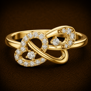 Bague en diamant de laboratoire DEF VVS taille ronde 0,20 CTW, anneaux en grappe en forme de cœur, or jaune 14K 18K, cadeau d'anniversaire, vente en gros OEM - Product Image 1