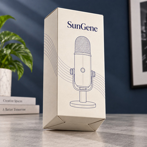 Carton pliable à fond auto-scellant SunGene pour kit de microphone de bureau en indigo et platine satiné - Product Image 4