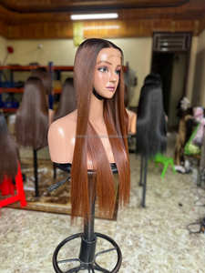 Couleur brune 100% vietnamien meilleure qualité cheveux humains os perruques droites longue longueur pour les femmes noires - Product Image 2