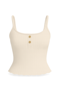 Débardeur côtelé boutonné pour femme, en tissu doux et élastique, léger et sans manches, idéal pour l'été (vente au détail et en gros) - Product Image 4