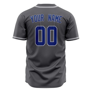 Men Baseball Jersey Breathable Polyester Button Down Team Uniform Quick Dry Sports Shirt Sublimation Print OEM Bulk Supply - Product Image 2