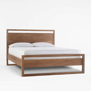 Modern Solid Wood <b>Bed</b> <b>Frame</b> with Headboard – Minimalist <b>Platform</b> <b>Bed</b> for Bedroom Furniture - Product Image 2