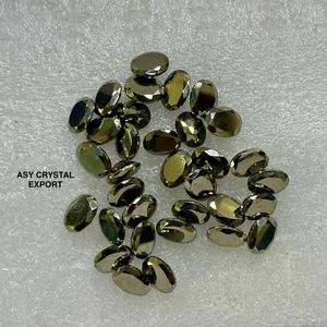 Piedra Preciosa de Pirita Natural Facetada, Cabujón de Forma Ovalada, Piedra Suelta para Fabricación de Joyas, Anillos y Colgantes, Proveedor Mayorista - Product Image 4