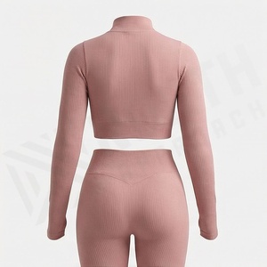 Women Sportswear Active Wear Long Sleeve <b>Workout</b> Romper Onesie Zip Up Sports <b>Jacket</b> Gym Fitness Sets Ladies Gym Suits - Product Image 2