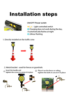 Feux d'avertissement solaires LED multicolores haute intensité, visibles à 1000 m, IP66, réflecteurs diamantés pour le contrôle du trafic et l'éclairage de sécurité