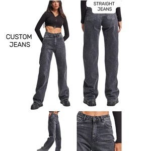 Pantalones vaqueros de Mujer lavados dobladillo del muslo ajuste relajado pierna ancha recta cintura alta mezclilla azul marca personalizada proveedor en Bangladesh - Product Image 5