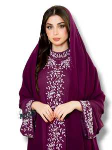 Robe longue légère unie pour femme, coupe droite, col montant, taille naturelle, style modeste, pour soirée/formelle, manches longues, coupe trapèze - Product Image 2