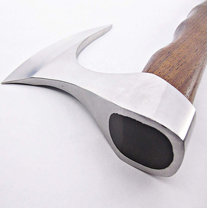 Hacha artesanal forjada de acero J2 de grado industrial, mango de madera, espiga completa, 19 pulgadas, hacha de supervivencia con funda de cuero. - Product Image 3
