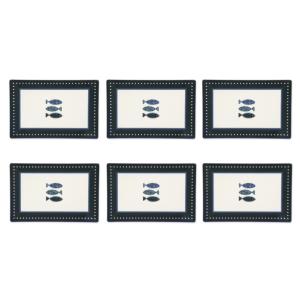 Assiettes de service Excelsa Ocean Ceramic 30x20 cm multicolores, lot de 6 - Product Image 4