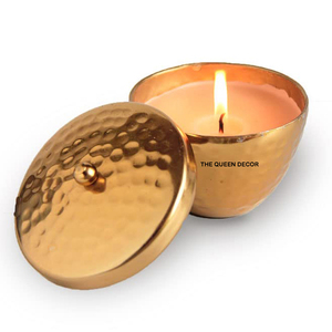 Design Highly Popular for Home Christmas Table Decor Other Elegant Gold Metal Iron Scented Candles Embossed - Product Image 4