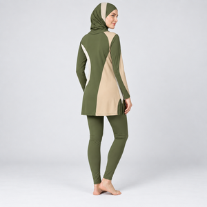 Ensemble Burkini Modeste 3 Pièces Personnalisable pour Femme Musulmane – Couverture Complète, Imprimé, Séchage Rapide, Élégant - Product Image 5