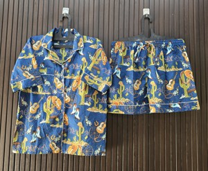 Safari Print Soft Cotton <b>Pajama</b> Set Floral Night <b>Suit</b> Shorts Bridesmaid Dress or Home Sleepwear for Her Spring Season Gift - Product Image 1