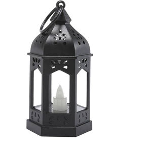 <b>Set</b> of 2 Antique Grey Brush Metal Candle <b>Lanterns</b> Vintage Style Hanging Decorative <b>Lanterns</b> for Indoor Outdoor Home Decor Garden - Product Image 6