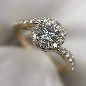 Igi/gia แล็บตัดเพชรวินเทจ14K สีเหลืองแหวนแต่งงาน/งานหมั้นใส่ได้ทั้งชายและหญิงสีขาวทองคุณภาพดีสำหรับงานปาร์ตี้ครบรอบ-คุ้มค่า - Product Image 4