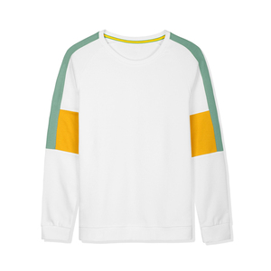 <b>Men's</b> <b>White</b> Color Blocking Raglan Sleeve Pullover O-Neck Knitted <b>Sweatshirt</b> Casual Regular Fit <b>Sweatshirt</b> Casual Regular Fit - Product Image 3