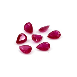 Rubíes naturales sin tratar de Mozambique, calibrados en forma de pera de 4x6 mm, piedras preciosas de rubí facetadas naturales sueltas para la fabricación de joyas, listas para usar. - Product Image 3