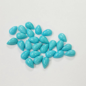 Turquoise naturelle en forme de poire, cabochon 10x8 MM, finition lisse, pierre précieuse en vrac pour bijoux de créateurs, vente en gros - Product Image 2