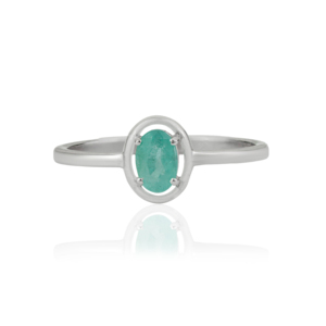 Trendy Hot Selling Single Stone Natural Emerald Gemstone Solitaire <b>Ring</b> <b>For</b> <b>Girls</b> Wedding Engagement Party Wear - Product Image 1
