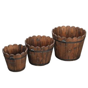 Vaso da Esterno Rinforzato e Anticorrosione in Abete Cinese, a Forma di Fiore, Colore Carbonizzato, 1 Pezzo - Product Image 2