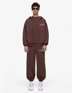 Tracksuits Breathable Fabric Solid Pattern Jogging Casual Street Wear for Winter Wholesale Hot Selling Men's Hooded Zipper - Product Image 1