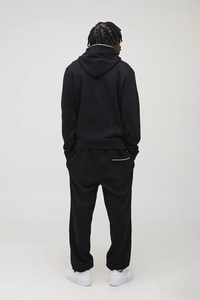Sudadera con capucha extragrande de poliéster y algodón hecha a medida para hombre, conjunto deportivo de invierno con costuras en contraste. - Product Image 5