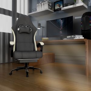 Sedia da Gaming Ergonomica Girevole con Cuscino a Molle Insacchettate, Tessuto Traspirante, Supporto Lombare Regolabile, Poggiapiedi per Computer - Product Image 5