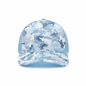 Casquette trucker structurée 6 panneaux camouflage avec logo brodé personnalisé, visière incurvée, en tissu, pour homme et femme, style streetwear, outdoor, hip-hop - Product Image 1