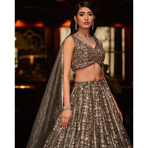 Designer Lehenga Choli with Beautiful Sequence Work Latest Wedding Apparel - Product Image 5